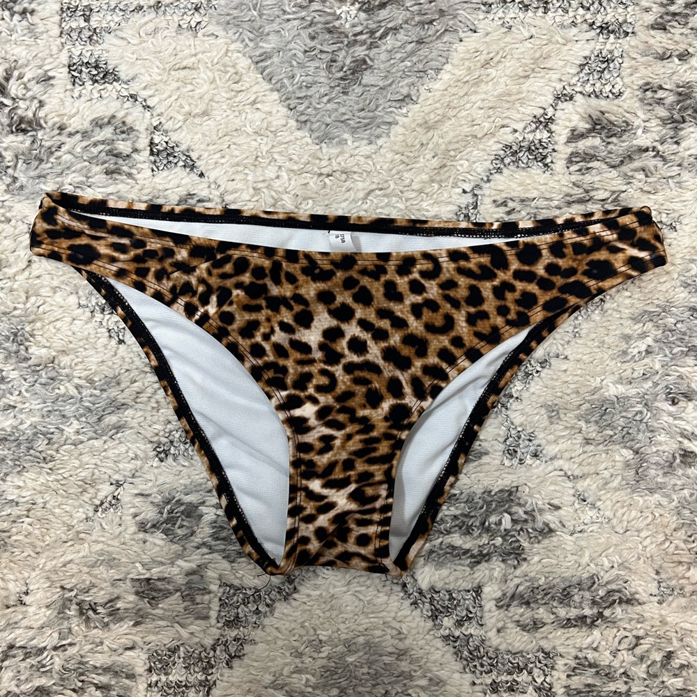 Express leopard print cheeky bathing suit bottoms